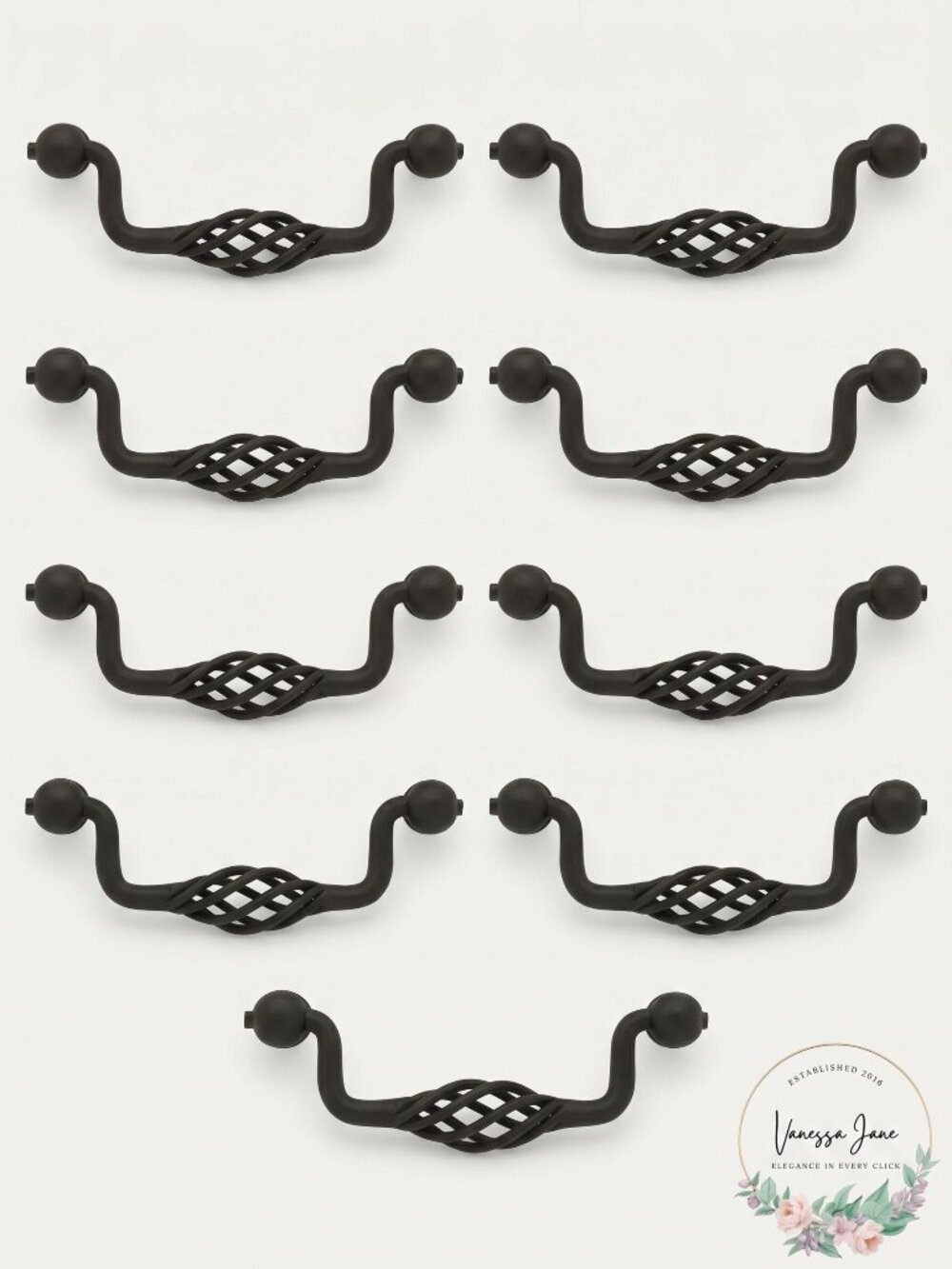 Lot of 7 Liberty Hardware PN0527 Forged Iron II 3-3/4 Inch Birdcage